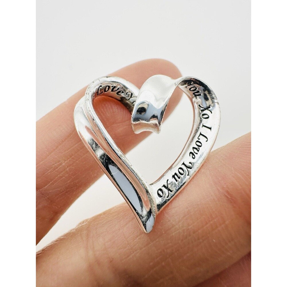 925 Sterling Silver I Love You XO Heart Pendant